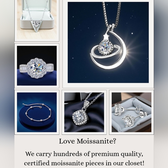 1 CT Moissanite Pendant Necklace Anniversary Birthday Jewelry Gift - Picture 10 of 12